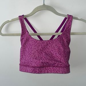 Lululemon Energy Bra 2016 Seawheeze- Coded Manifesto Regal Plum White
